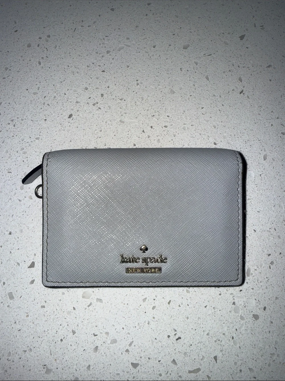 kate spade Light Grey/Blue Leather Card Wallet
